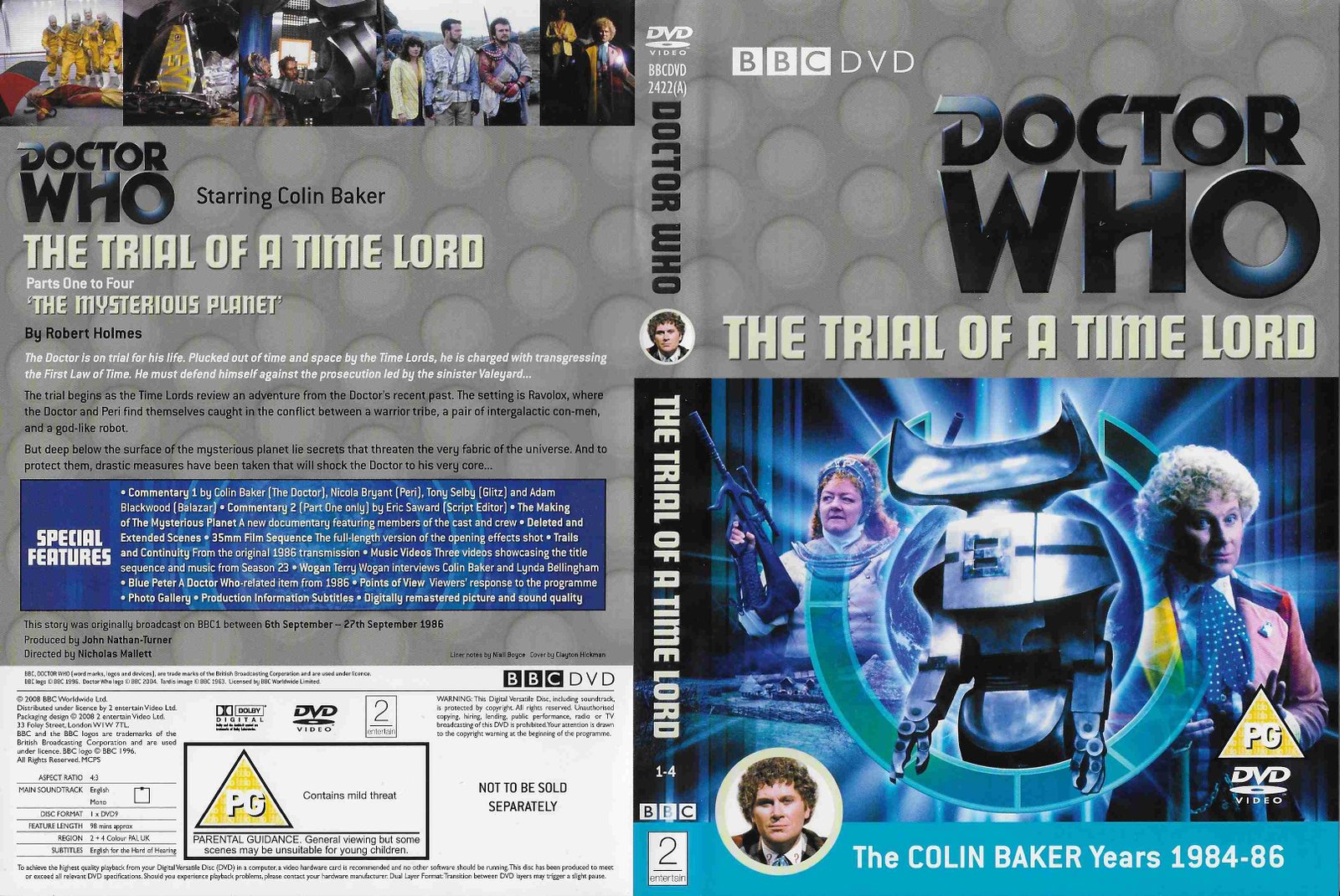 Picture of BBCDVD 2422A Doctor Who - The trial of a Time Lord - Parts 1-4 - The mysterious planet by artist Robert Holmes from the BBC records and Tapes library